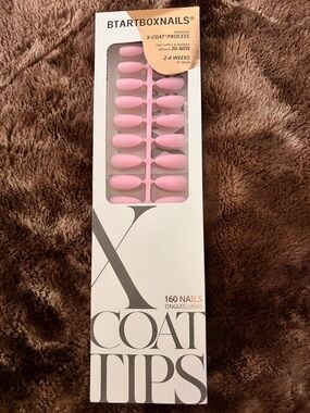 Btartbox X-Coat Light Pink Almond Press-On Nails